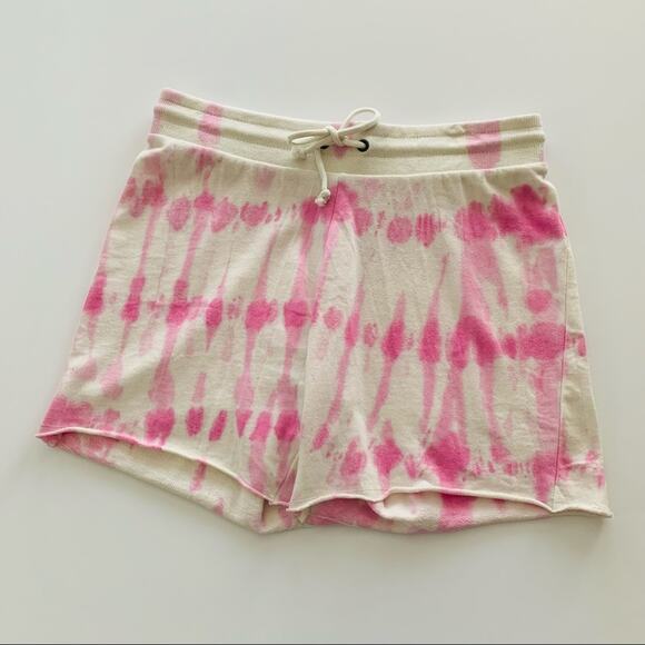 Threads 4 Thought Ivory and Pink Watercolor Tie Dye Pull On Shorts Small - Picture 9 of 10